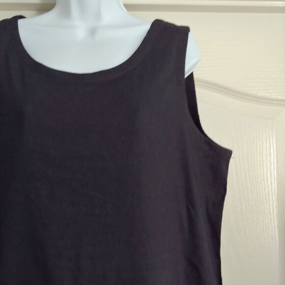 Eileen Fisher Black Linen Blend Shift Dress Lagom Cottage Lagonlook Stretch L - Picture 4 of 14